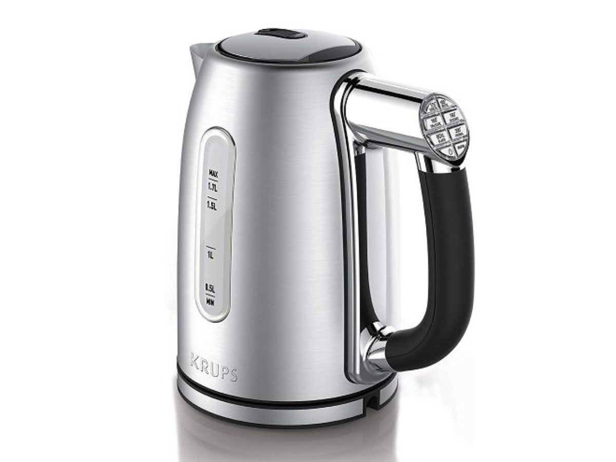 Black KRUPS BW26 Cool-touch Stainless Steel Double Wall Electric Kettle 1.5L 