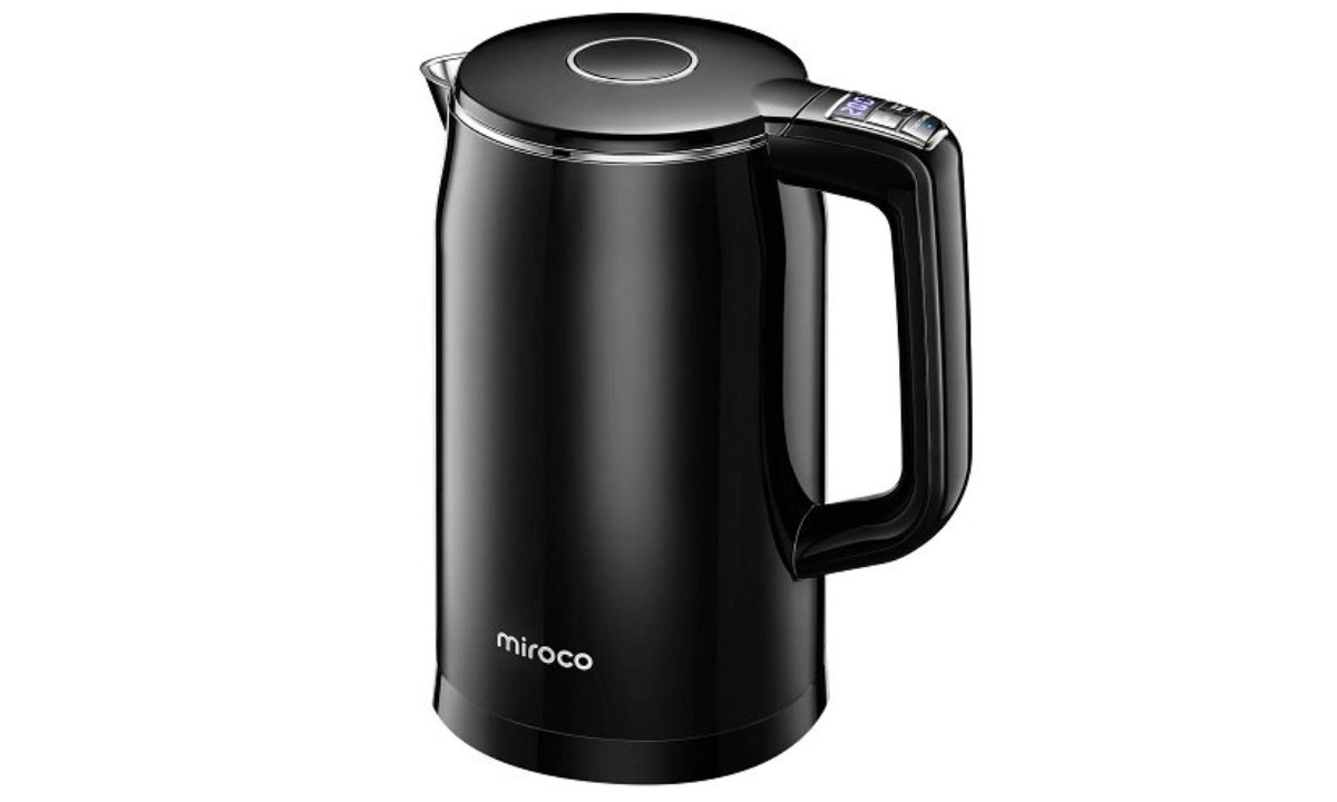 Electric Kettle, miroco 1.5L Double Wall 100% Stainless Steel BPA-Free Cool  Touch Tea Kettle, Black 