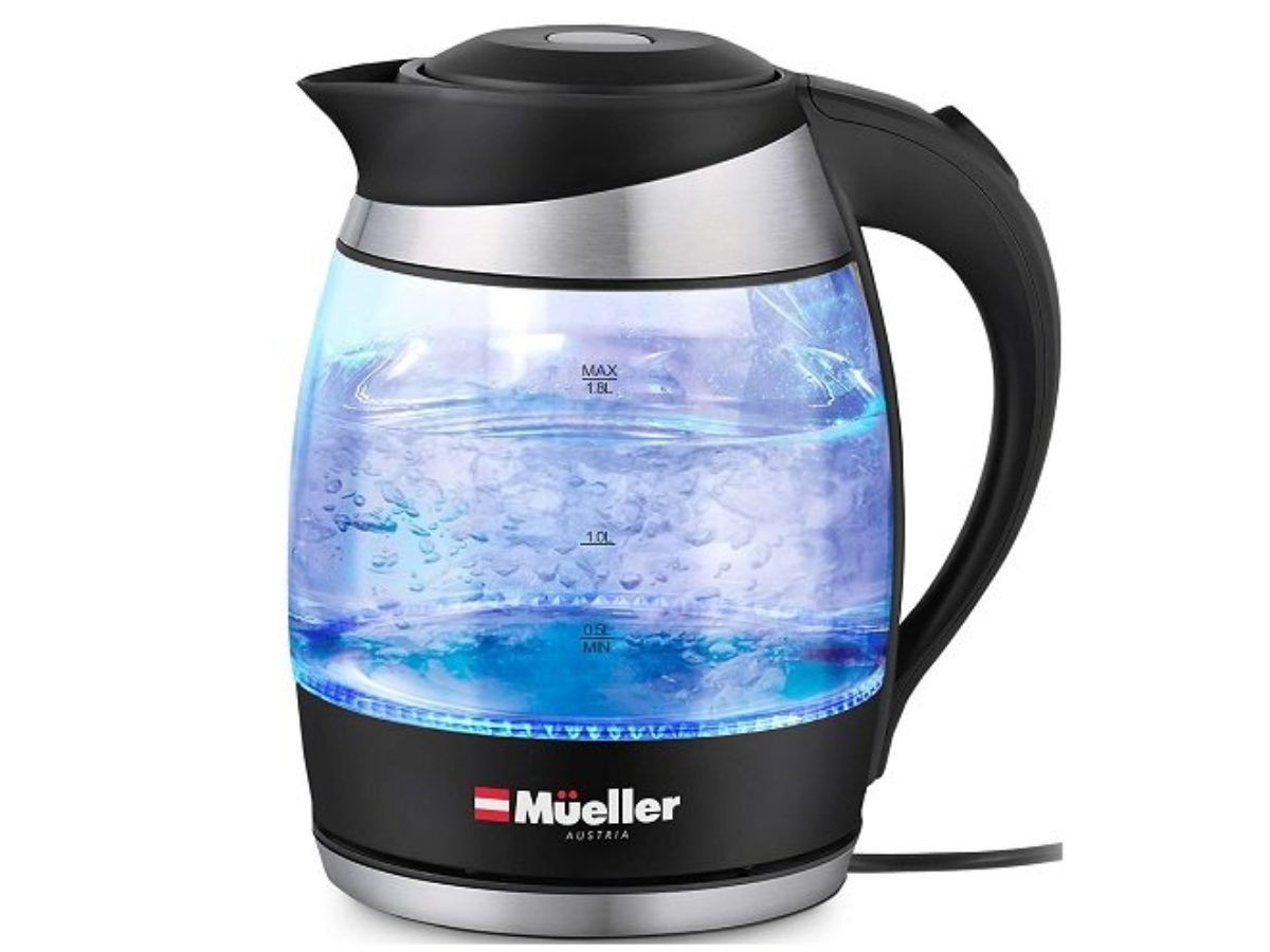 Comfee 1.7L Stainless Steel Electric Tea Kettle, BPA-Free Hot Water Boiler,  Cordless with LED Light, Auto Shut-Off and Boil-Dry Protection, 1500W Fast
