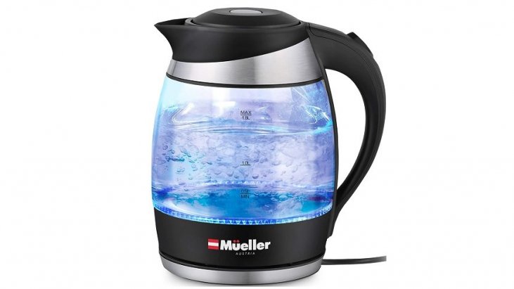 Ovente Electric Hot Water Portable Glass Kettle with Filter 1.5